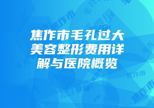 焦作市毛孔过大美容整形费用详解与医院概览