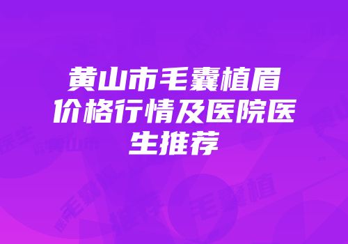 黄山市毛囊植眉价格行情及医院医生推荐