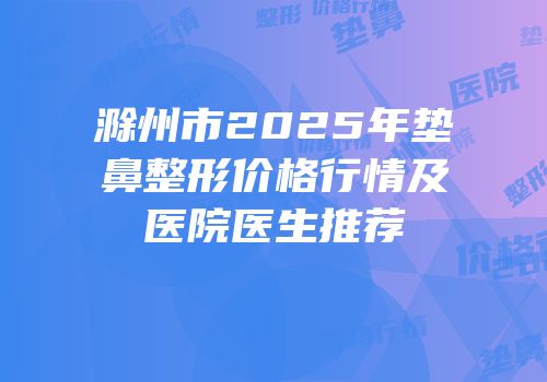 滁州市2025年垫鼻整形价格行情及医院医生推荐