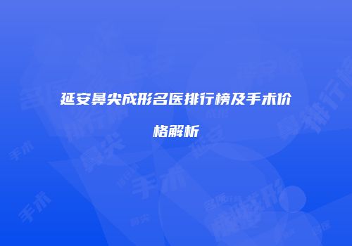 延安鼻尖成形名医排行榜及手术价格解析