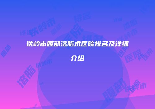 铁岭市腹部溶脂术医院排名及详细介绍