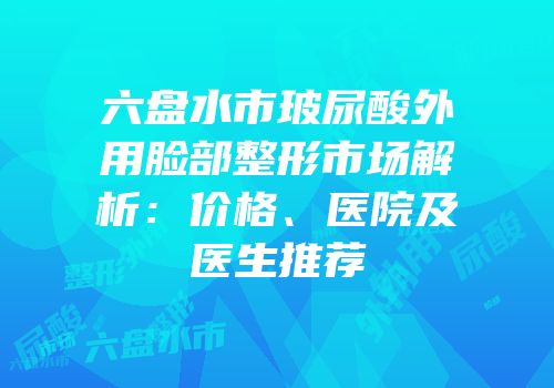 六盘水市玻尿酸外用脸部整形市场解析：价格、医院及医生推荐