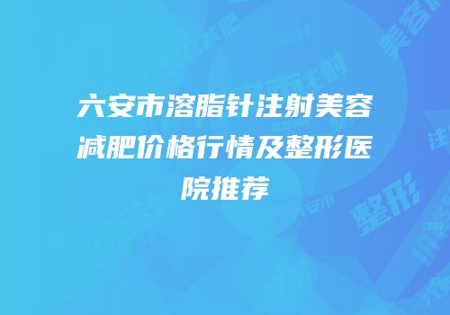 六安市溶脂针注射美容减肥价格行情及整形医院推荐