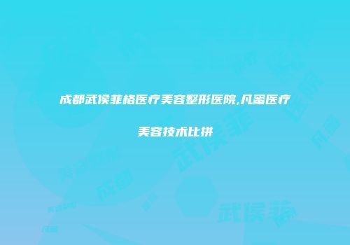 成都武侯菲格医疗美容整形医院,凡蜜医疗美容技术比拼