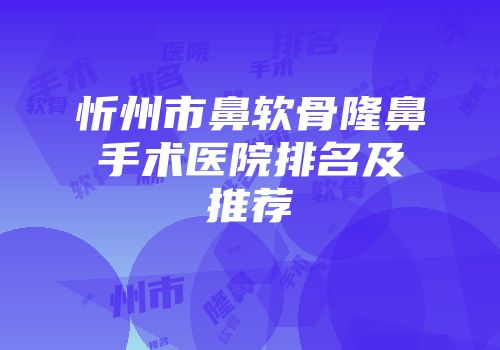 忻州市鼻软骨隆鼻手术医院排名及推荐