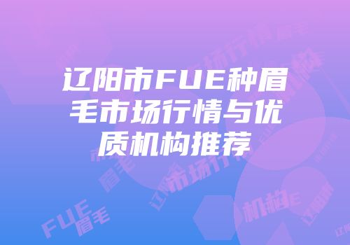 辽阳市FUE种眉毛市场行情与优质机构推荐