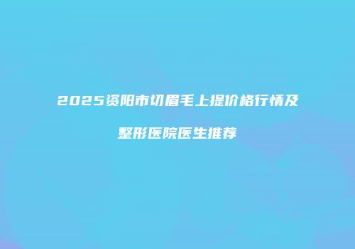 2025资阳市切眉毛上提价格行情及整形医院医生推荐