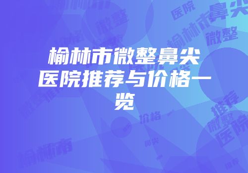 榆林市微整鼻尖医院推荐与价格一览