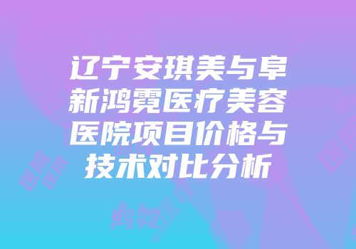 辽宁安琪美与阜新鸿霓医疗美容医院项目价格与技术对比分析