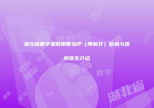 湖北省数字显微根管治疗（限前牙）价格与医院医生介绍