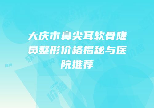 大庆市鼻尖耳软骨隆鼻整形价格揭秘与医院推荐