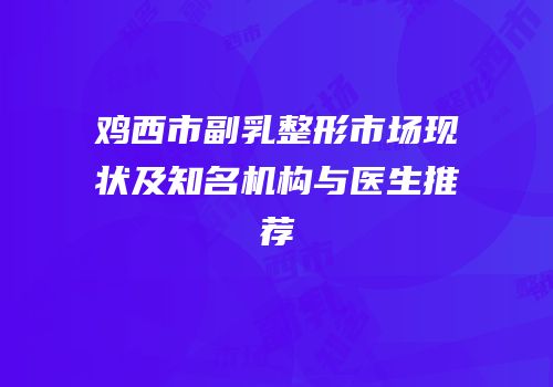 鸡西市副乳整形市场现状及知名机构与医生推荐