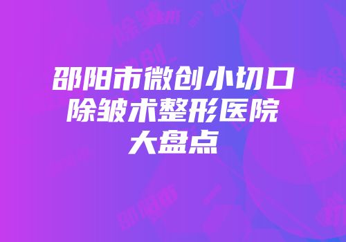 邵阳市微创小切口除皱术整形医院大盘点