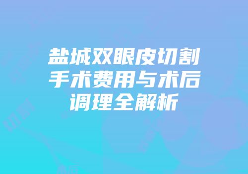 盐城双眼皮切割手术费用与术后调理全解析