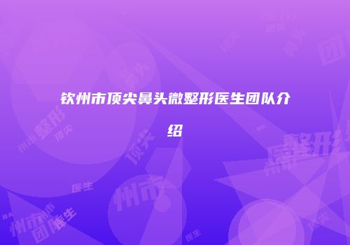 钦州市顶尖鼻头微整形医生团队介绍