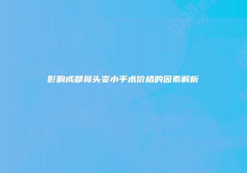 影响成都鼻头变小手术价格的因素解析