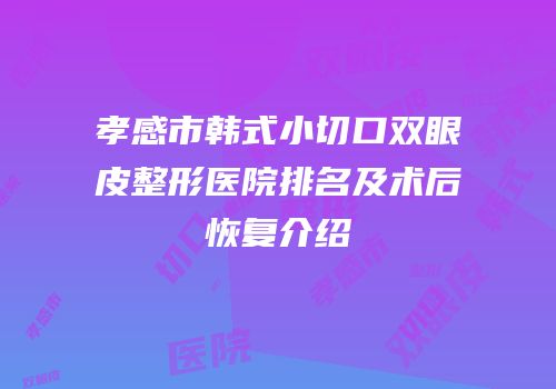 孝感市韩式小切口双眼皮整形医院排名及术后恢复介绍