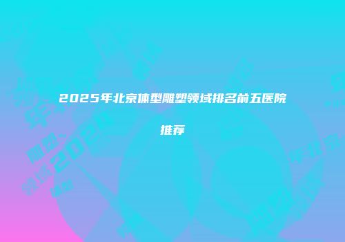 2025年北京体型雕塑领域排名前五医院推荐