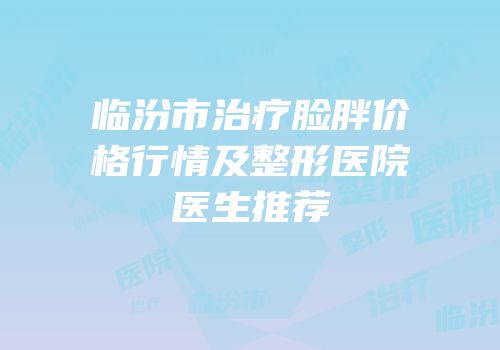 临汾市治疗脸胖价格行情及整形医院医生推荐