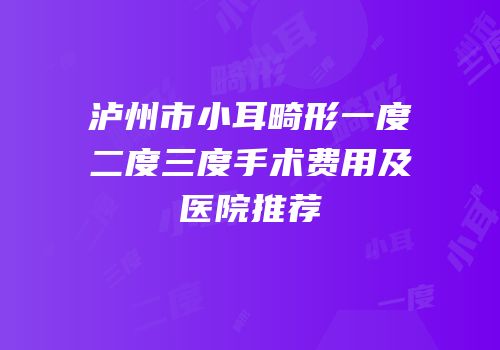 泸州市小耳畸形一度二度三度手术费用及医院推荐