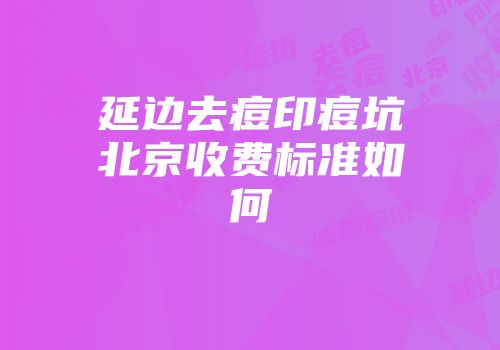 延边去痘印痘坑北京收费标准如何