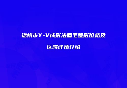 锦州市Y-V成形法眉毛整形价格及医院详情介绍