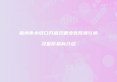 锦州市小切口开扇双眼皮医院排行榜及整形机构介绍