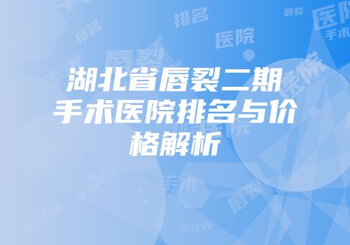 湖北省唇裂二期手术医院排名与价格解析