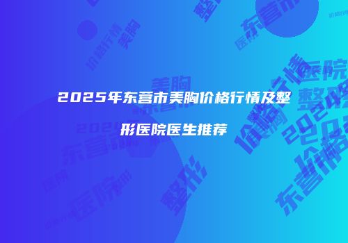2025年东营市美胸价格行情及整形医院医生推荐