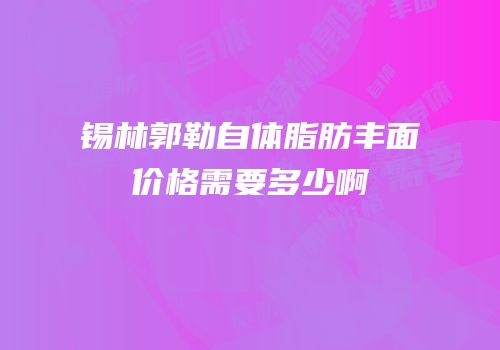 锡林郭勒自体脂肪丰面价格需要多少啊