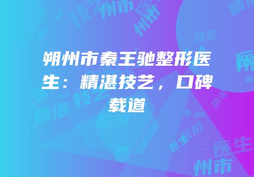 朔州市秦王驰整形医生：精湛技艺，口碑载道