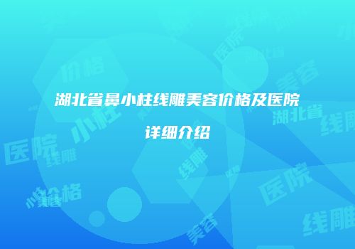 湖北省鼻小柱线雕美容价格及医院详细介绍