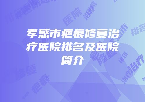 孝感市疤痕修复治疗医院排名及医院简介