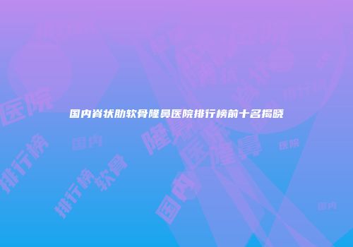 国内脊状肋软骨隆鼻医院排行榜前十名揭晓