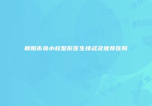 朝阳市鼻小柱整形医生排名及推荐医院