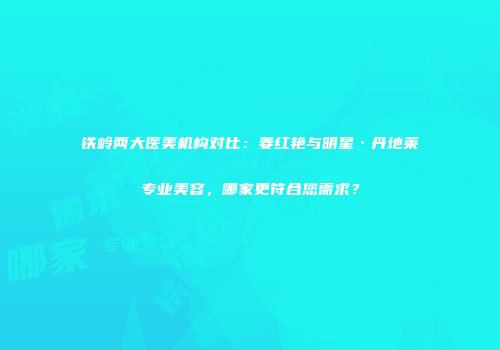 铁岭两大医美机构对比：姜红艳与明星·丹地莱专业美容，哪家更符合您需求？