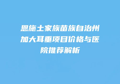 恩施土家族苗族自治州加大耳垂项目价格与医院推荐解析