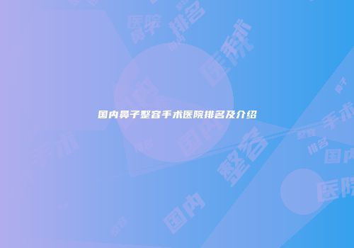 国内鼻子整容手术医院排名及介绍