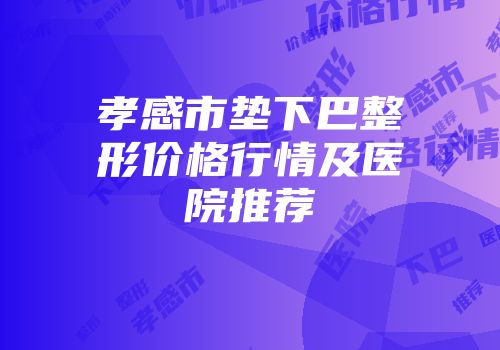 孝感市垫下巴整形价格行情及医院推荐