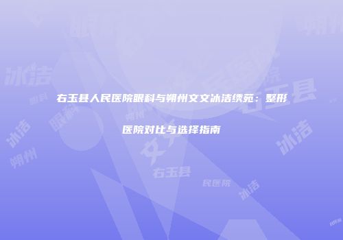 右玉县人民医院眼科与朔州文文冰洁绣苑：整形医院对比与选择指南