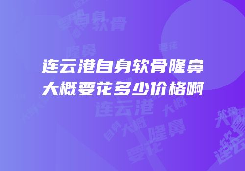 连云港自身软骨隆鼻大概要花多少价格啊