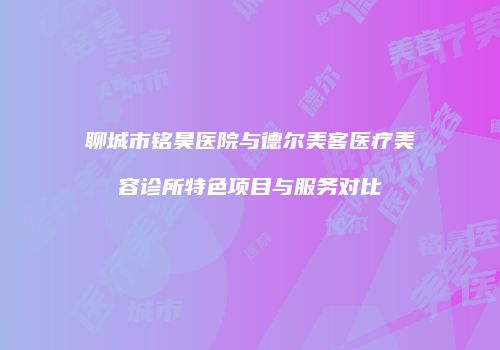 聊城市铭昊医院与德尔美客医疗美容诊所特色项目与服务对比