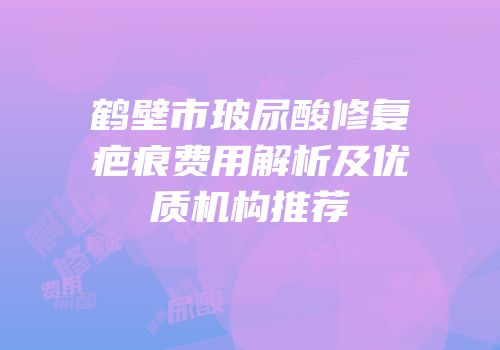 鹤壁市玻尿酸修复疤痕费用解析及优质机构推荐