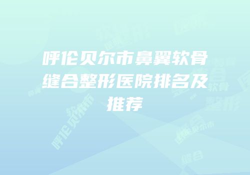 呼伦贝尔市鼻翼软骨缝合整形医院排名及推荐