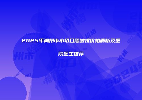 2025年湖州市小切口除皱术价格解析及医院医生推荐