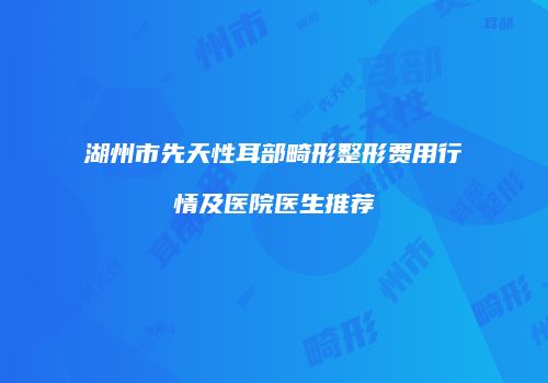 湖州市先天性耳部畸形整形费用行情及医院医生推荐