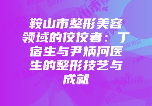 鞍山市整形美容领域的佼佼者：丁宿生与尹炳河医生的整形技艺与成就