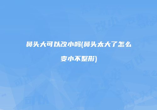 鼻头大可以改小吗(鼻头太大了怎么变小不整形)