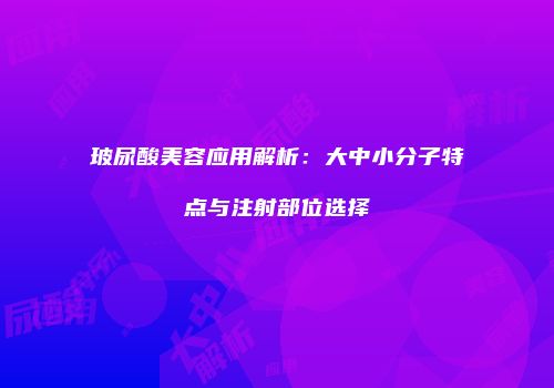 玻尿酸美容应用解析：大中小分子特点与注射部位选择