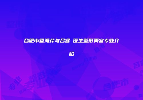 合肥市笪海芹与吕睿紘医生整形美容专业介绍